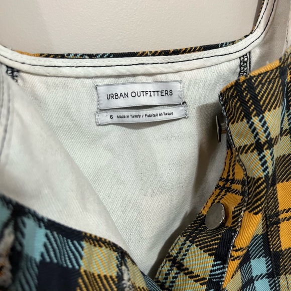 Urban Outfitters Button Up Denim Plaid Mini Dress - Picture 4 of 4
